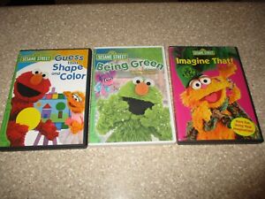 3 DVDs 'Sesame Street' Being Green, Imagine That! & Guess that Shape and Color