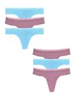 Victoria's Secret Cotton Mesh Logo Band Everyday Thong Panties Lot of 3 S, M