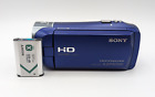Sony Handycam HDR-CX240 Video Camera 9.2MP Blue (Tested Works)