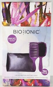 Bio Ionic Professional 3-Pc Brush Gift Set With Bag Ltd Ed Purple NIB Haircare