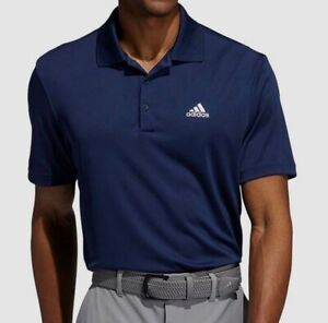 $55 Adidas Men's Blue Heathered Performance Golf Polo Shirt Size M