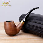 Rosewood Tobacco Pipe Handmade Wooden Classic Smoking Pipe 9mm Bent Curved Stem