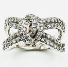 14kt White Gold With 0.80ctw GSI1 Diamonds Love Knot Ring Sz 7