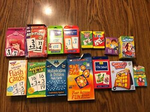 LOT OF 15 EDUCATIONAL FLASH CARDS AND KIDS GAMES!!!!