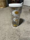Tervis Tumbler 24 Oz White Daisies Yellow Sunflowers With White Lid