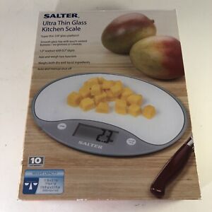Taylor Salter Gray Digital Ultra Thin Glass Kitchen Scale  Up to 11 lb.