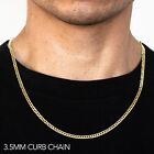 14k Yellow Gold 3.5mm Curb Chain Necklace Size 16
