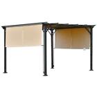 Outsunny Pergola 10'x12' w/ Slideable Canopy Roof/Walls + UV-Resistant Material