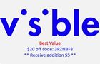 Visible Get $20 Off + $5 ,Mobile promotion Referral Code 3RZNBF8