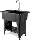 Utility Sink Laundry Tub Freestanding Utility Sink with Stainless Steel Faucet