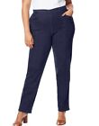 Just My Size Women's Plus-Size Pull-on Stretch Woven Pants Size 4X Navy Twill