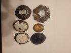 Vintage Cameo Brooches Lot. 6 Pieces.