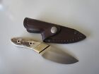 VINTAGE NIETO SERVATO HAND MADE FIXED BLADE KNIFE WITH LEATHER  SHEATH
