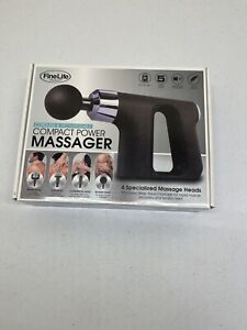 Compact Power Handheld Massager Cordless Rechargeable 5 Speed 4 Heads Brand New