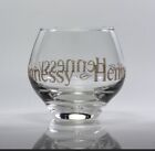 2X Hennessy Cognac Snifter Glass Weighted Bottom Gold Monogram 3.5” Tall