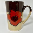 New ListingPfaltzgraff Painted Poppies Two-Tone Stoneware Mug Large Latte Red Flower
