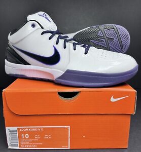 Nike Zoom Kobe 4 Inline 2008 Black White Purple Mens Size 10 Mamba 344335-101