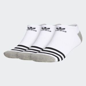 3 Pair Adidas No Show Socks, Men's Shoe 6-12, White, Ankle Athletic L5 MPO