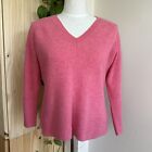 Pure Collection 100% Cashmere Sweater Women’s 8 / 10 Soft V Neck Pink Barbiecore