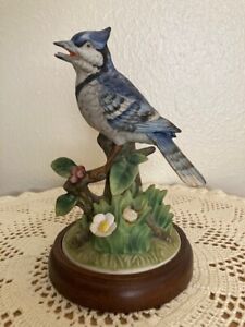 New ListingVintage Hand Painted Bisque Blue Jay Bird Figurine Angeline Originals Japan
