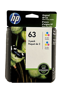 Genuine HP 63 Color 2PK Ink Cartridges Deskjet 1112 2130 3630 3632 3634 63