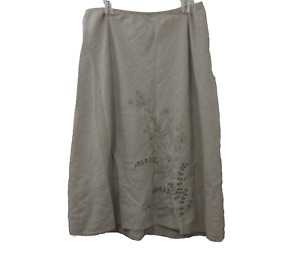 Lane Bryant Skirt Womens 22/24 Sand Linen Blend Lagenlook Boho Cottage Peasant