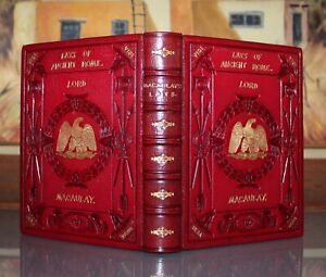 Lord Macaulay; LAYS OF ANCIENT ROME/NARRATIVE~RARE Antique Leather Fine Binding