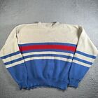 Vintage Lord Jeff The Whaler Sweater Mens XL Rib Red White Blue Striped USA Made