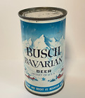 New ListingBUSCH BAVARIAN BEER flat top can  PRODUCT OF U.S.A. St Louis MO  5 Cities shown