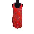 Old Navy Women's Red Floral Twist Back Halter Dress Pullover Sundress Rayon SP