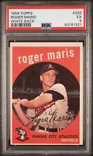 New Listing1959 Topps #202 Roger Maris PSA 5 EX,  Athletics,  White Back,  Second Year Card