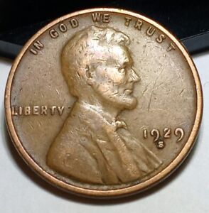 1929 S  Lincoln Wheat Cent Free Shipping