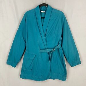 Prairie Underground Wrap Jacket Womens 1 (XS) Blue Teal Long Sleeve Lined Pocket