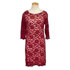 ALEXIA ADMOR Dress Women's S Small Burgundy Red Lace Knee Length Cocktail