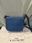 NEW AUTHENTIC COACH LAPIS BLUE LEATHER SMALL SADDLE BAG #57731  NWT'S