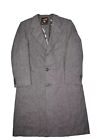 Hart Schaffner & Marx Wool Overcoat Mens 42 M Tweed Grey Top Coat Vintage
