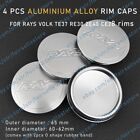 4x 65 mm Silver Aluminum Alloy Wheel Center Hub Rim Caps for RAYS VOLK TE37 ZE40