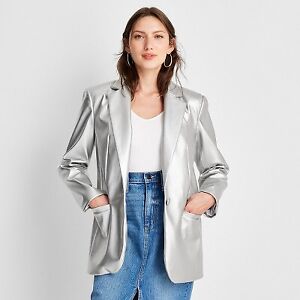 Women's Relaxed Fit Faux Leather Blazer - A New Day