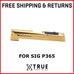 True Precision Sig P365XL 9MM Axiom Slide RMS Cut & Cover Plate, Gold TiN
