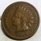 1909-S INDIAN HEAD CENT PENNY **VF+** RARE US COIN.