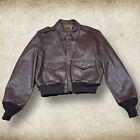 VTG Schott Type A-2 Leather Flight Bomber Jacket Mens Size 46 USA Made Military