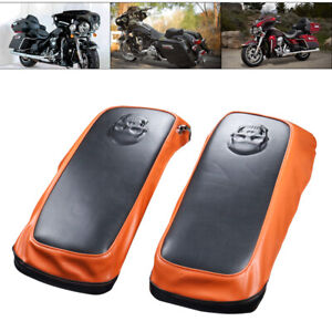 Saddlebag Lids Covers Orange Waterproof For Harley Touring Electra Street Glide (For: 2014 Street Glide)