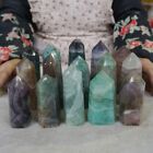 10.4LB 15 Natural Rainbow Fluorite Quartz Crystal Point Tower Polished Healing
