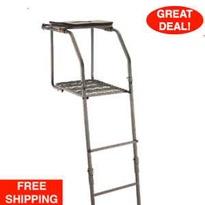 18' Archer's Ladder Tree Stand Adjustable Steel Hunting Outdoor 300 Lb Capacity
