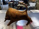 Vintage Brass Bull Statue Figure 10” By 7” Large Nice Pattern
