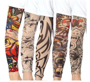 20PCS Set Arts Fake Temporary Tattoo Arm Sunscreen Sleeves Designs Tiger, Crown.
