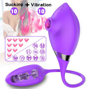 Rose Flower Clit Sucking Vibrator Stimulator G-spot Massager Sex Toys for Women