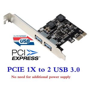 PCI-E To USB 3.0 PCIE Expansion Controller Card 2-Port PCI Express Hub Adapter