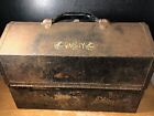 Vintage Tombstone Coffin Style Toolbox  - Rusty Distressed