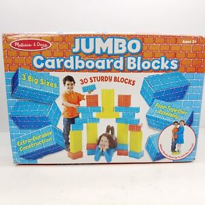 Melissa & Doug Jumbo Cardboard Blocks 30 Sturdy Blocks 3 Sizes